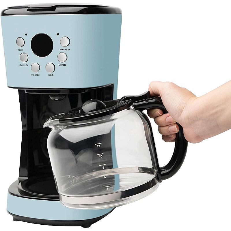 Haden Heritage 12 Cup Programmable Coffee Maker with 2 Slice Toaster， Turquoise