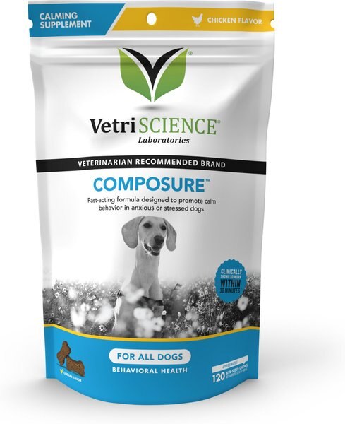 VetriScience Composure Chicken Liver Flavored Soft Chews Calming Supplement for Dogs