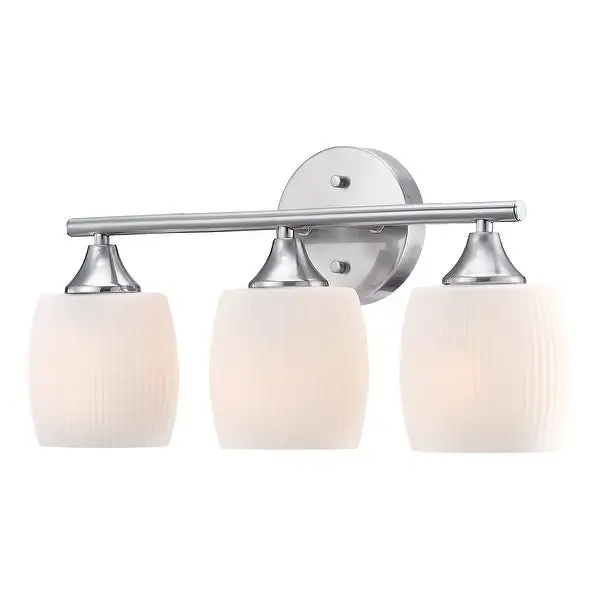 20.4 in. 3-Light Vanity Light with Brush Nickle finish and frosted opal glass