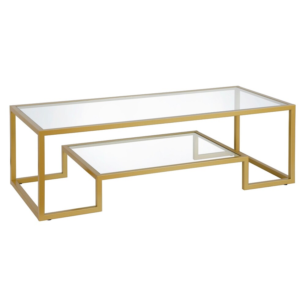 Artemis Contemporary Metal and Glass Coffee Table