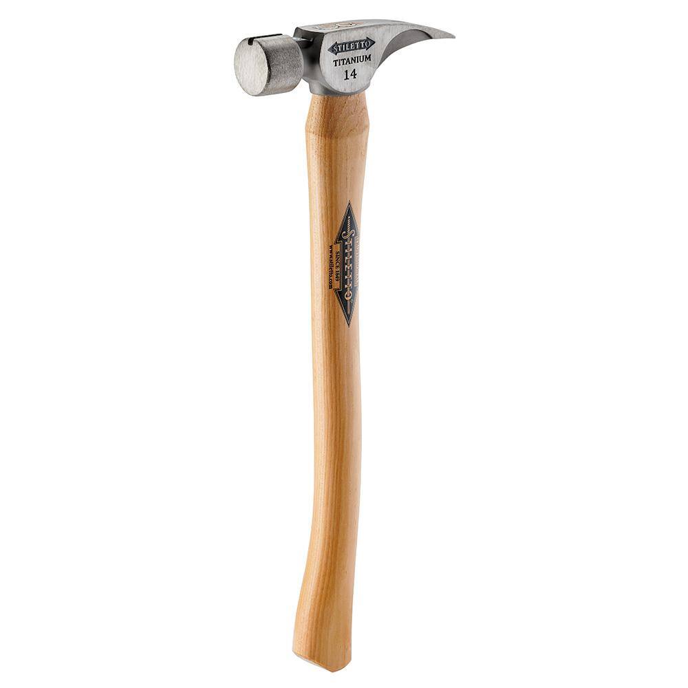 Stiletto 14 Oz. Titanium Smooth Face Hammer with 18 in. Curved Hickory Handle TI14SC