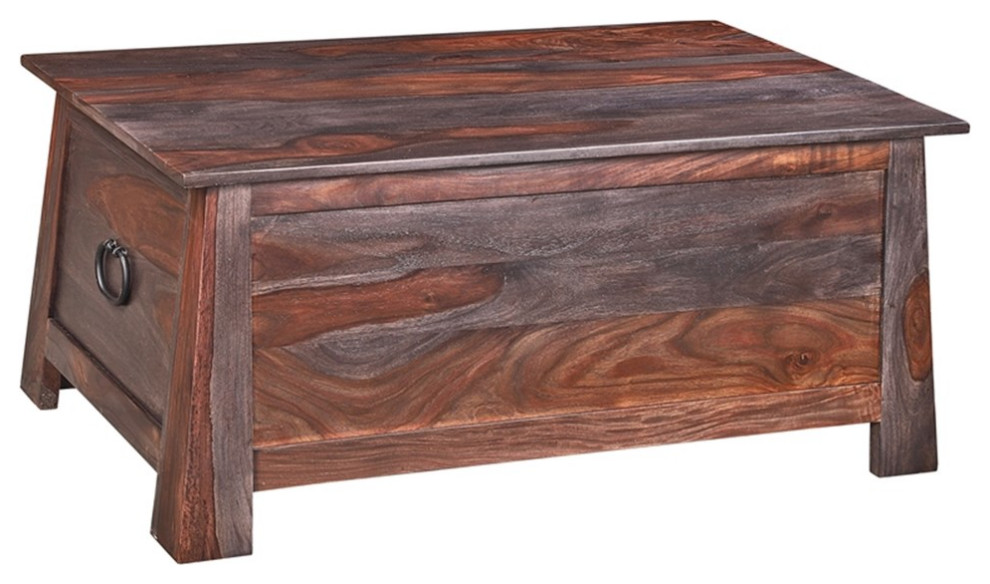 Porter Designs Kalispell Solid Sheesham Wood Trunk Coffee Table   Brown   Rustic   Coffee Tables   by Homesquare  Houzz