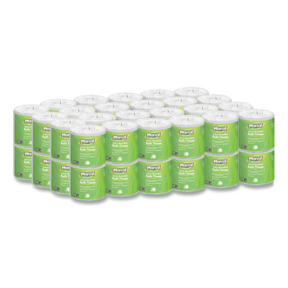 Marcal 4.1 in. x 3.7 in. Sheet White Bath Tissue 2-Ply (48 Rolls) MRC6079