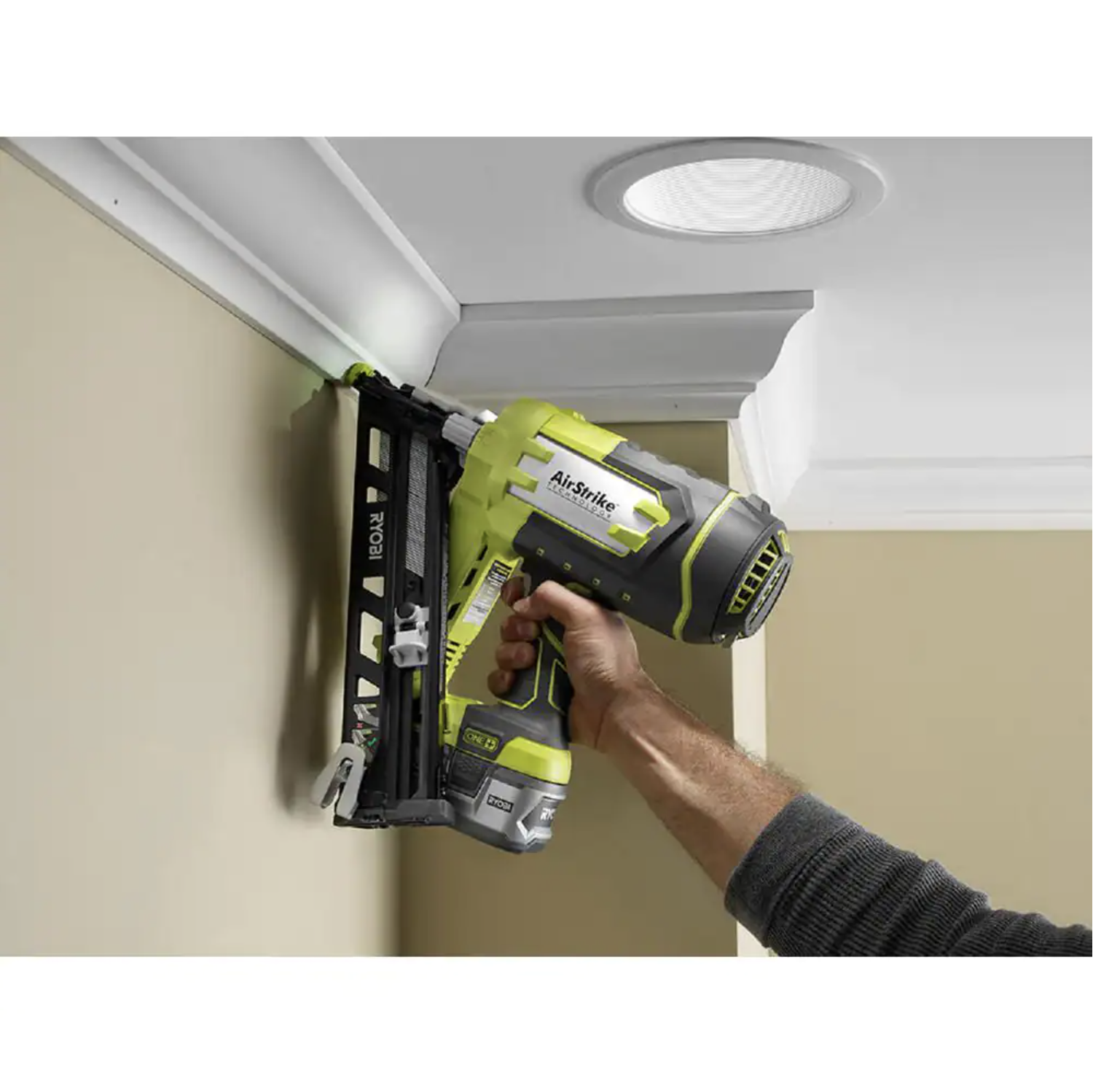 Ryobi ONE+ 18V Lithium-Ion Cordless AirStrike 15-Gauge Angled Finish Nailer (Tool Only) P330