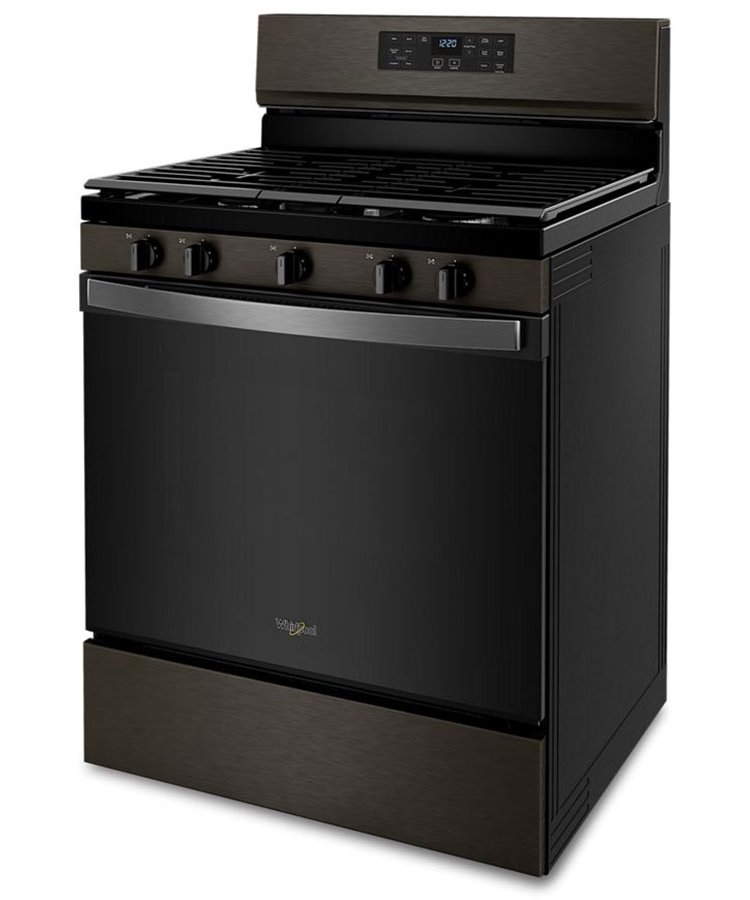 Whirlpool 5 Cu. Ft. Fingerprint Resistant Black Stainless Steel 5-In-1 Air Fry Gas Range