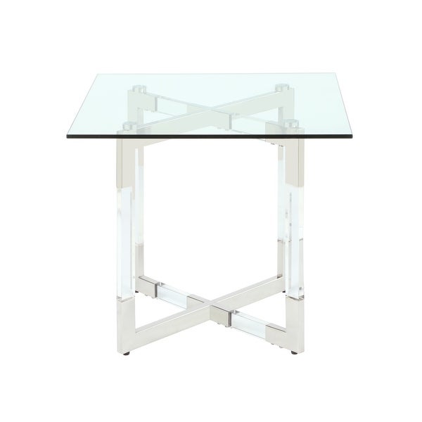 Somette Clear Glass and Acrylic Lamp Table - Lamp Table