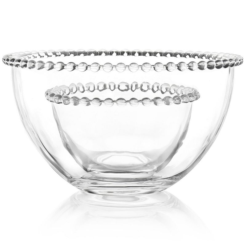 Gibson Home Sereno 2 Piece Glass Serving Bowl Set