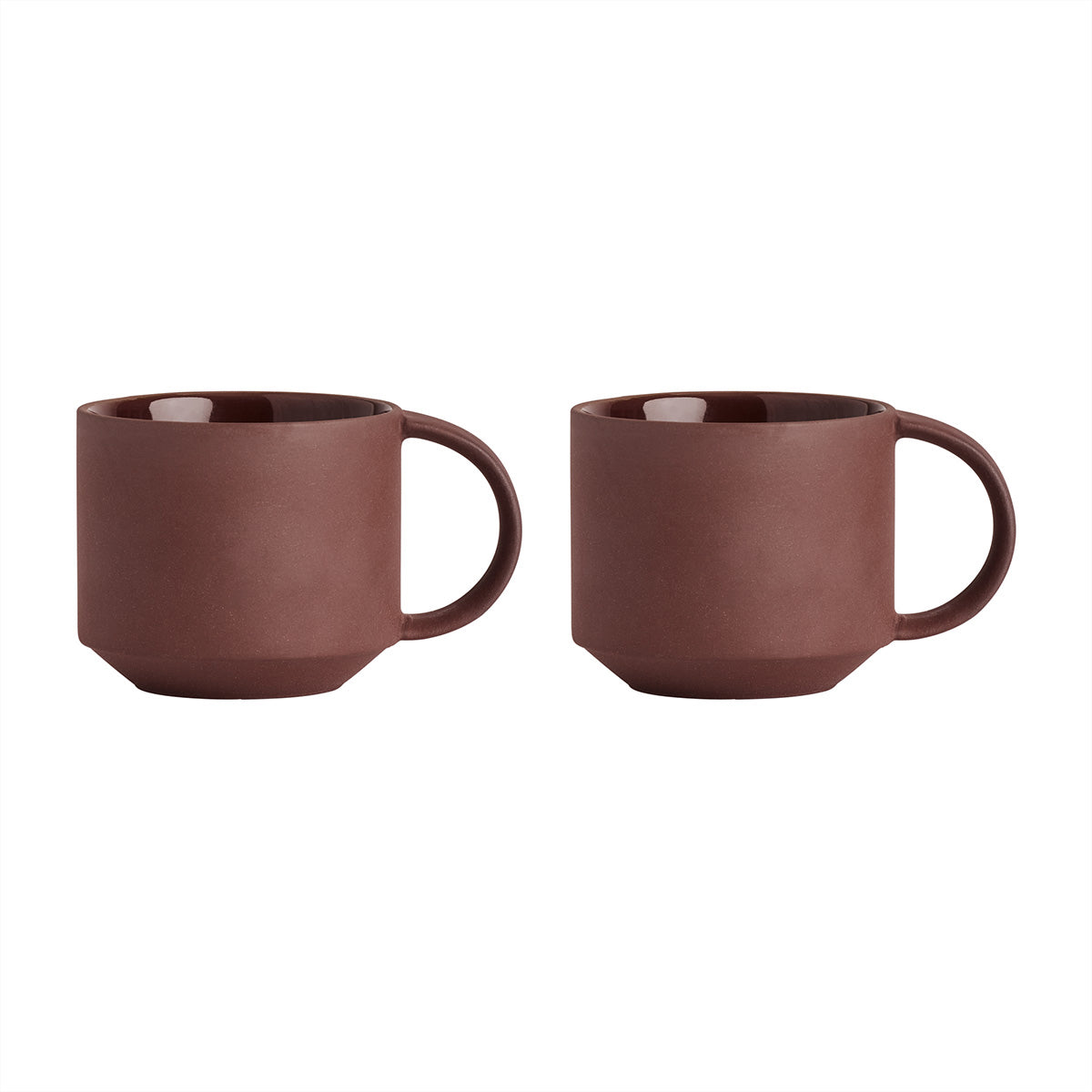 Yuka Mug, Set of 2 in Dark Terracotta