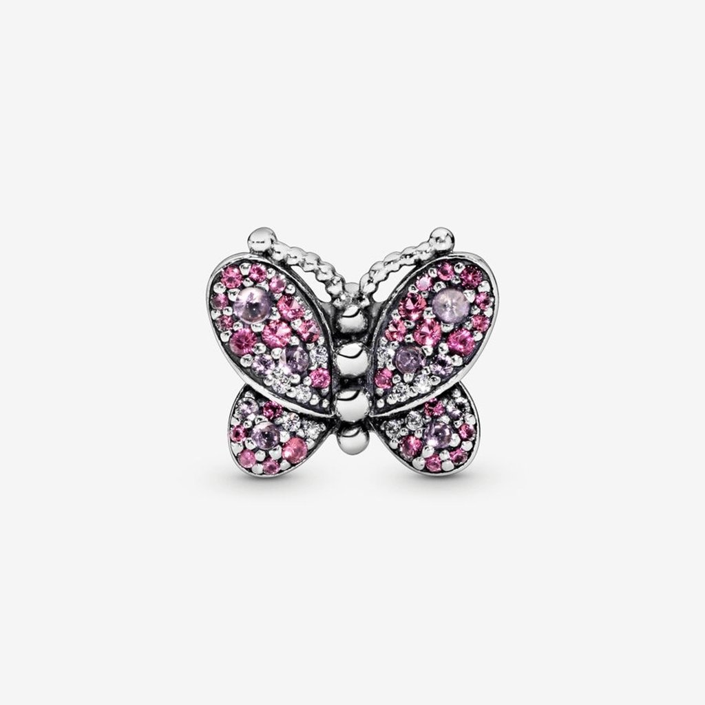 PANDORA  Pink Pavé Butterfly Charm