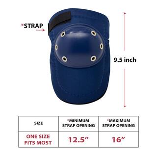 Safe Handler Knee Pads - Tough Cap Thick Foam Padding Adjustable Elastic Straps (Blue) BLSH-ES-PE-KP