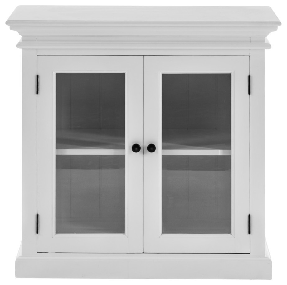 Modern Farm White Glass Door Accent Cabinet   Traditional   Accent Chests And Cabinets   by VirVentures  Houzz