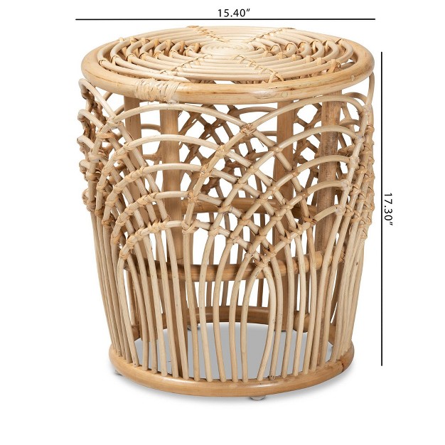 Edena Rattan End Table Natural brown Bali amp Pari