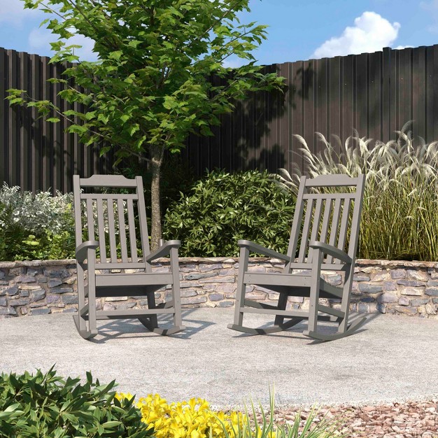 Merrick Lane Set Of 2 Poly Resin Indoor outdoor Rocking Chairs