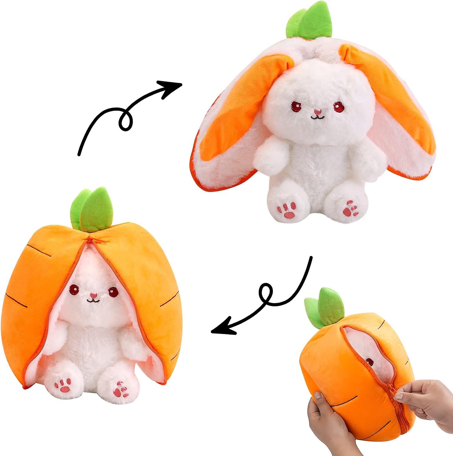 Creative Funny Doll Carrot Rabbit Plush Toy Cute Carrot Strawberry Reversible Plush Toy