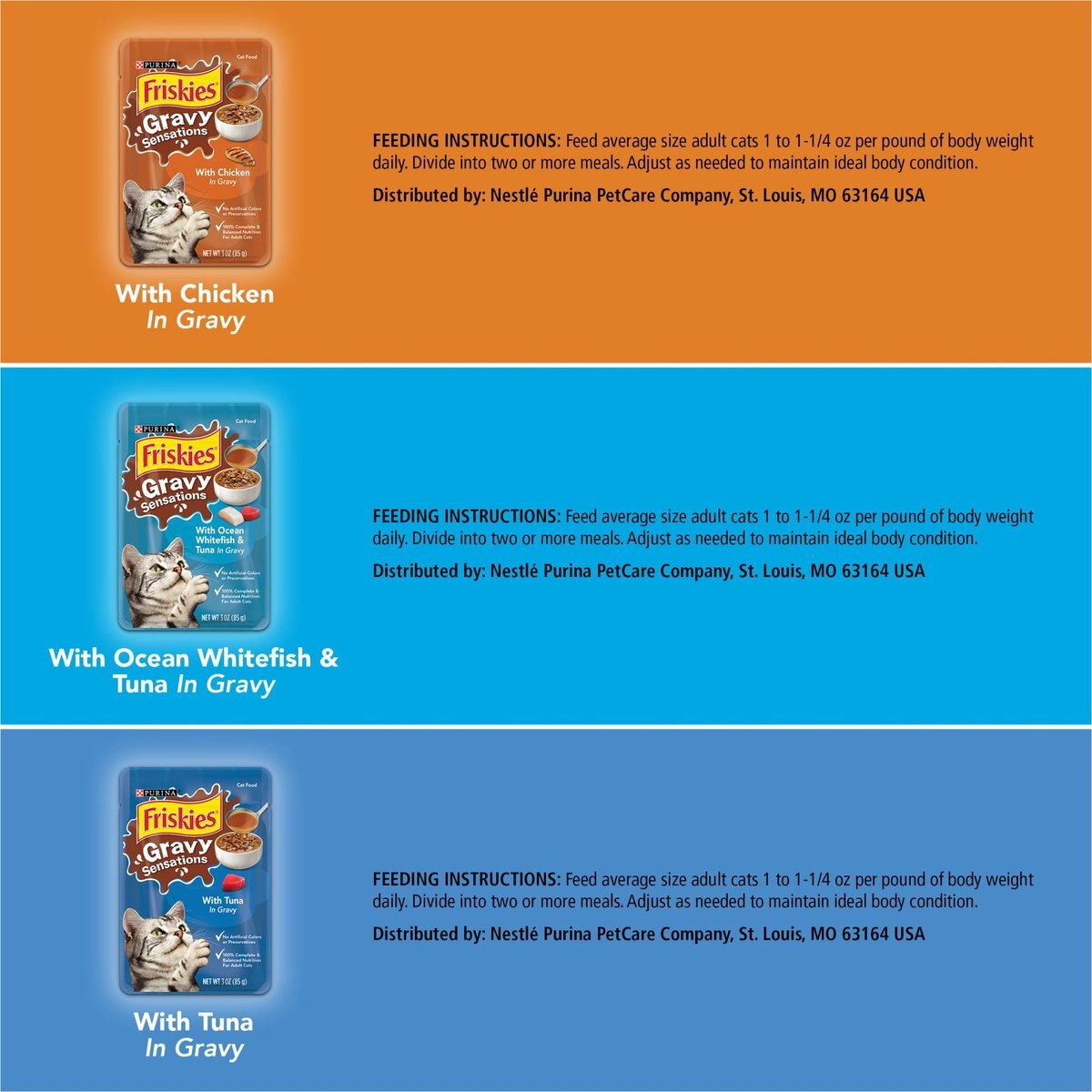 Friskies Gravy Sensations Surfin' and Turfin' Favorites Cat Food Pouches