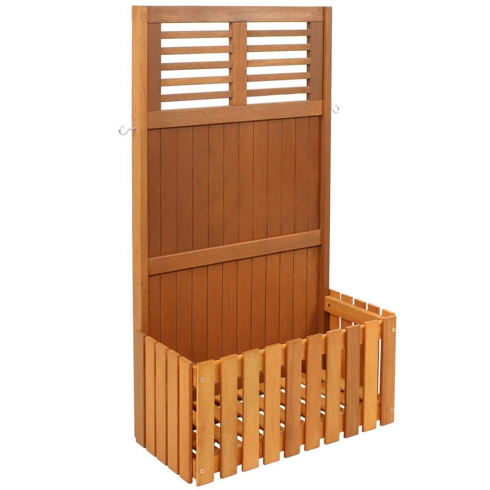 Sunnydaze Decor 44 in. Outdoor Garden Wood Planter Box with Privacy Screen LAM-676