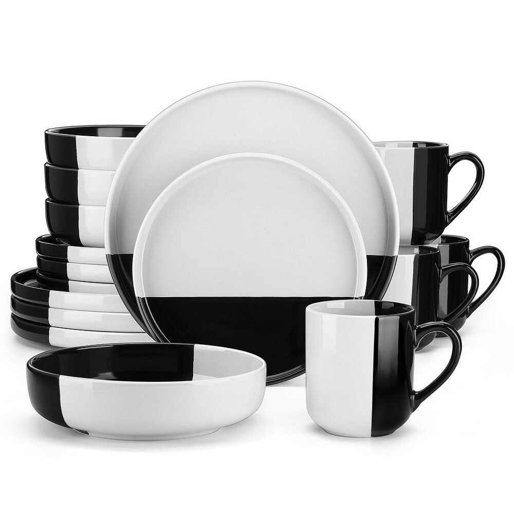 vancasso 16 Piece Overlap Glaze Dinnerware Set  Service for 4