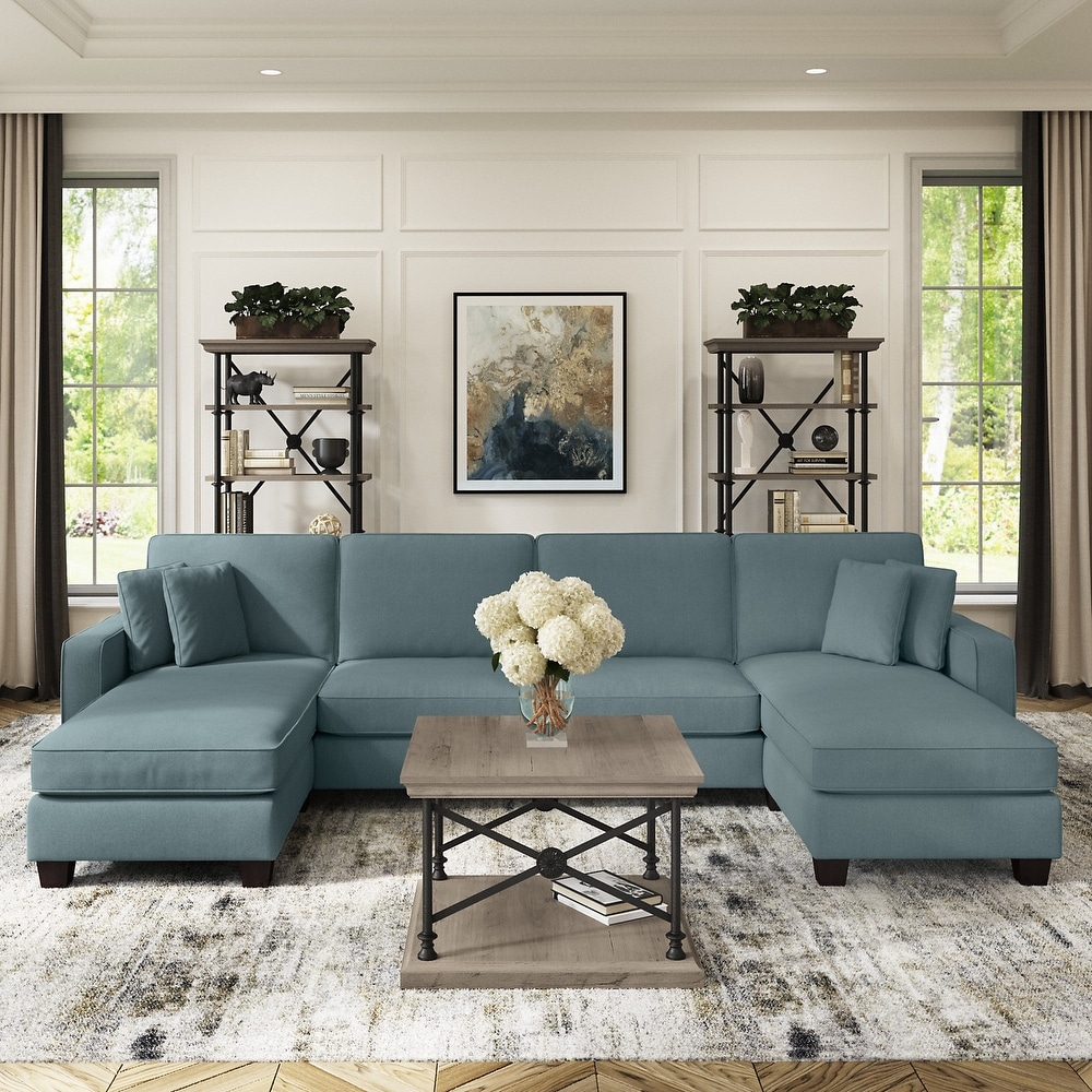 Stockton 130W Sectional Couch with Double Chaise by Bush Furniture