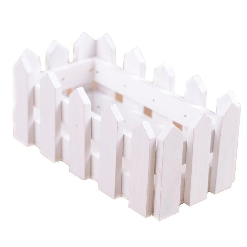 Toyfunny Wooden Flower Plant Fence Picket Storage Holder Garden Wedding Decor White