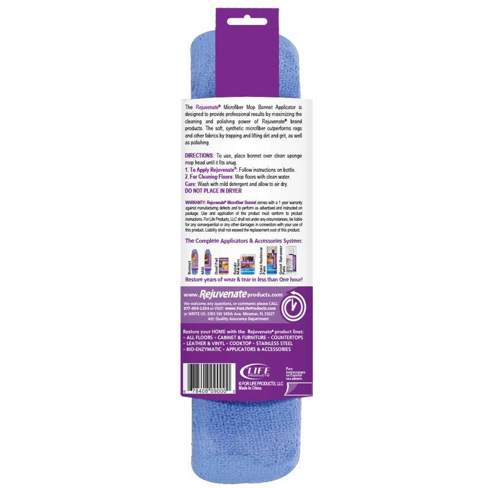 Rejuvenate 9 in. Microfiber Bonnet Applicator Wet Mop Pad Refill RJBONPKG