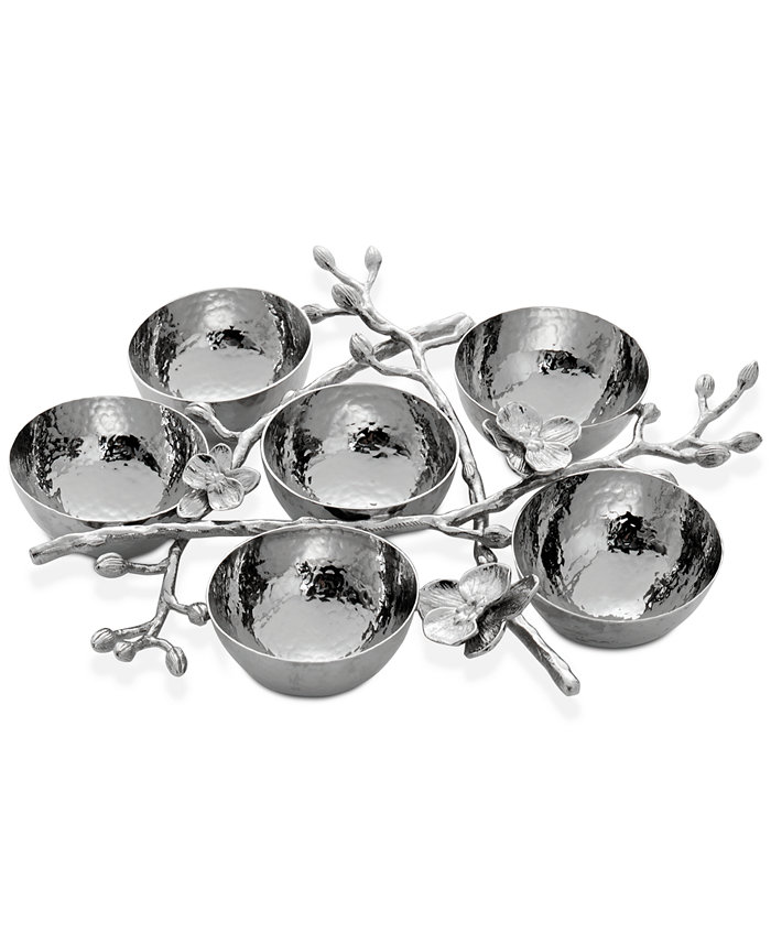 Michael Aram White Orchid 6 Compartment Sedar Plate