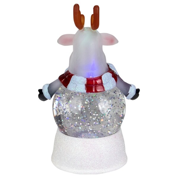 8.25 Reindeer LED Swirling Glitter Water Globe Christmas Table Decor