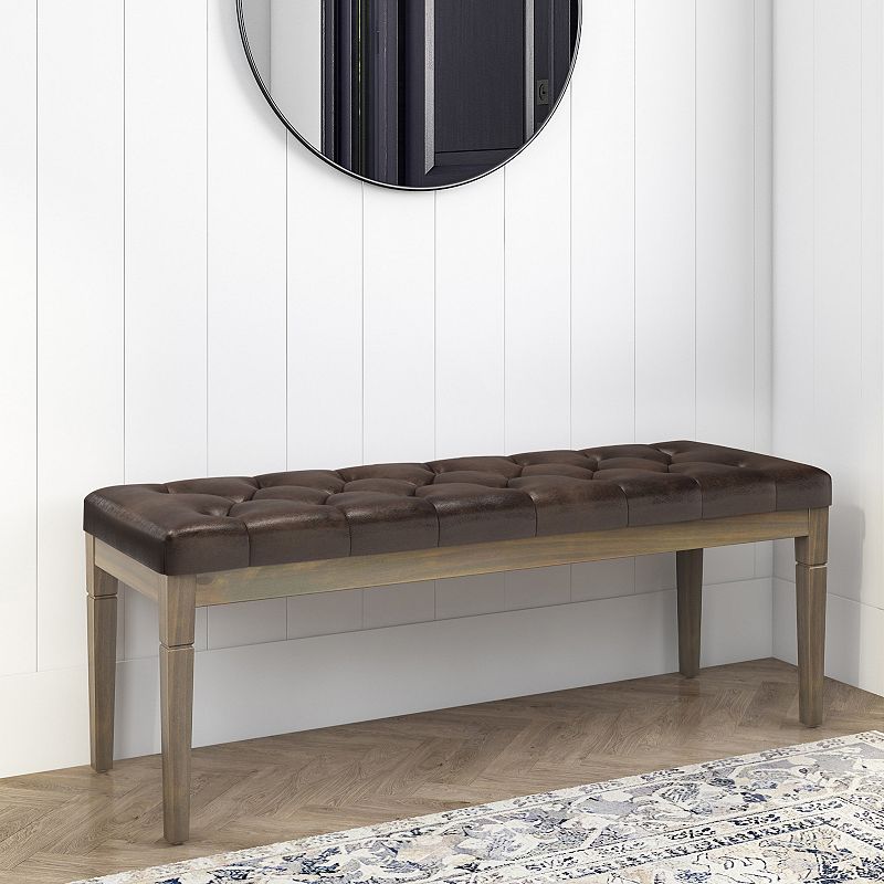 Simpli Home Waverly Tufted Ottoman Bench