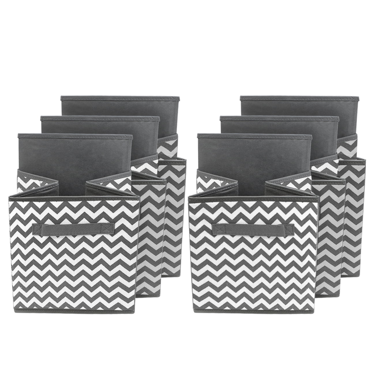 Sorbus Foldable Storage Cube Basket Bin, 6pk, Chevron Pattern