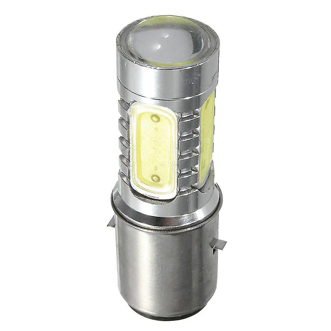 12v Ba20d H6 4 Cob Led White Bulb Light For Motorcycle Bike Moped Atv Headlight