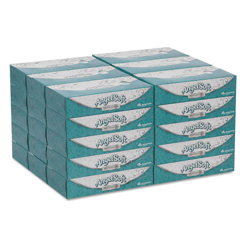 Georgia Pacific Angel Soft Professional Seriesandreg; Premium 2-Ply Facial Tissue | Flat Box， 48580， 100 Sheets