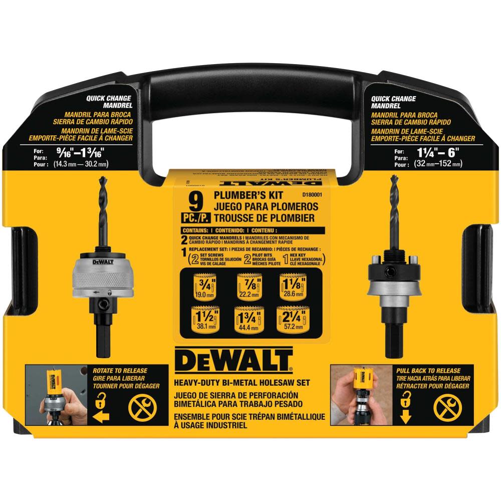 DEWALT Heavy-Duty Hole Saw Sets (D180001) ;