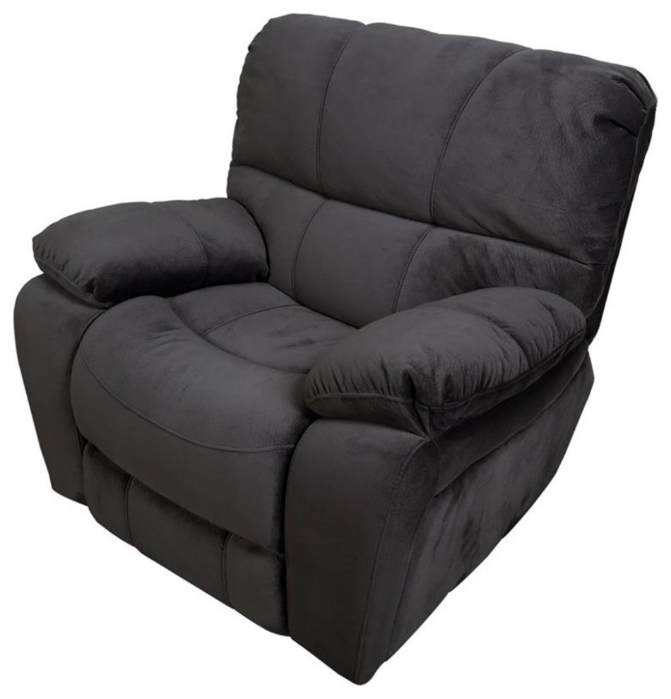 Ramsey Transitional Glider Recliner   Steel Blue   Transitional   Recliner Chairs   by Homesquare  Houzz