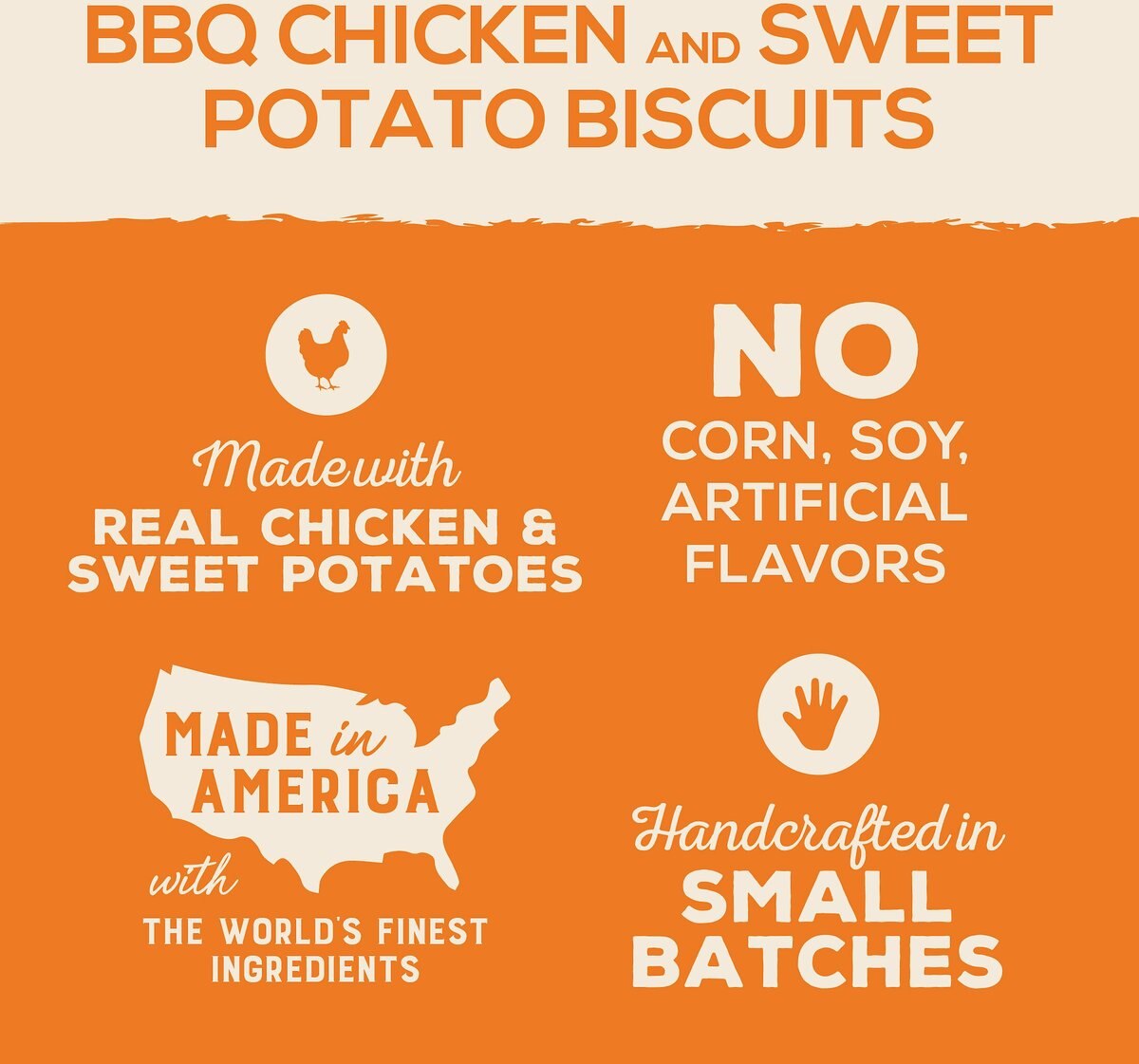 Artisan Inspired BBQ Chicken and Sweet Potato Flavor Biscuits Dog Treats， 16-oz bag