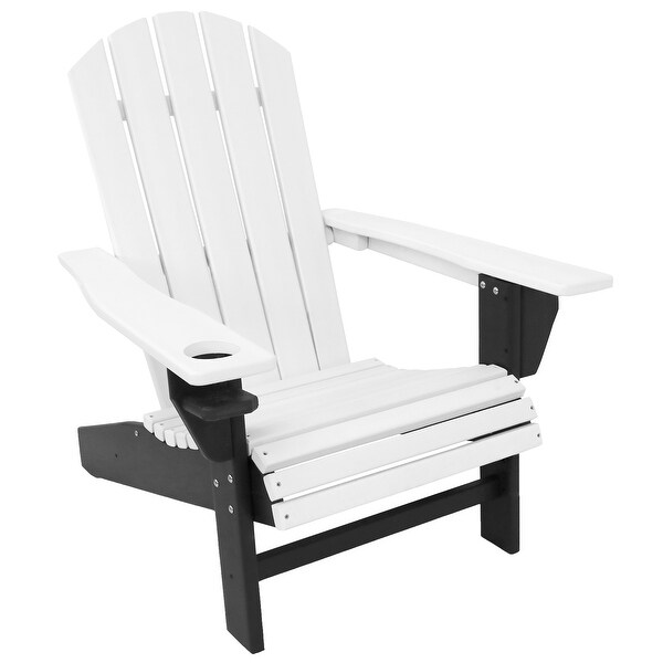 Sunnydaze AllWeather Outdoor Adirondack Chair with Drink Holder