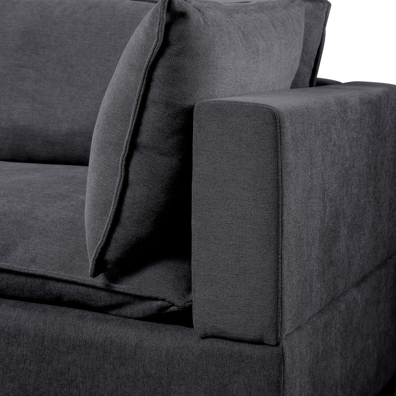 Lilola Home Madison Dark Gray Fabric Loveseat   Modern   Loveseats   by PARMA HOME  Houzz