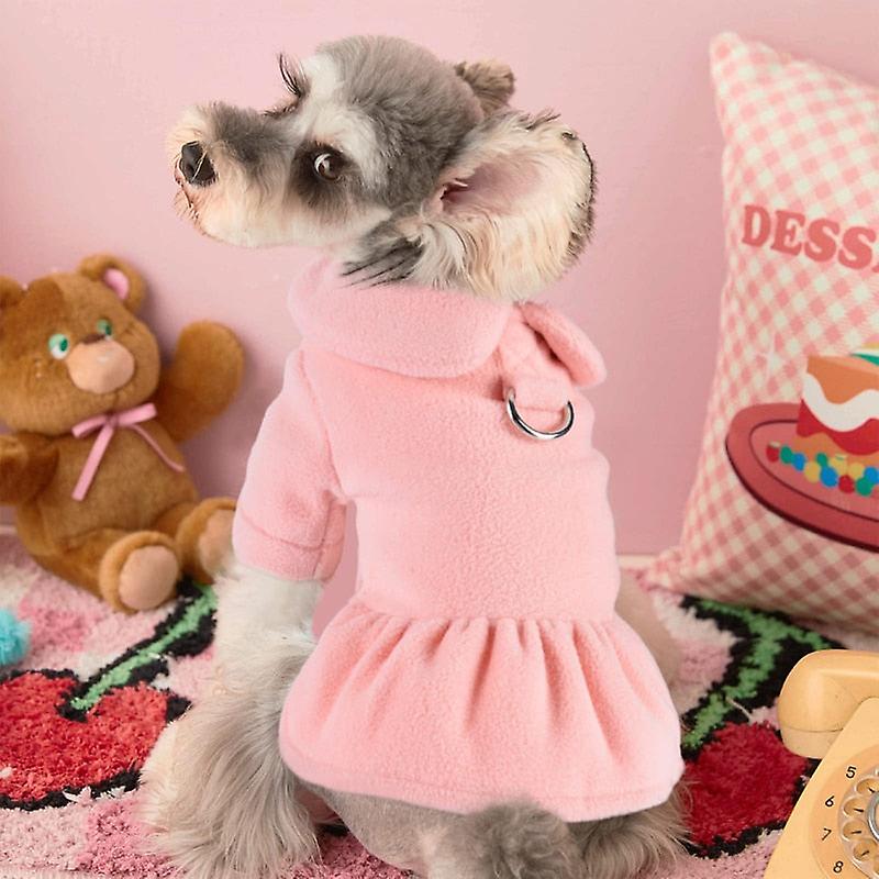 Cute warm dog fleece dress