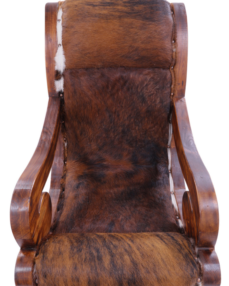 Reclaimed Wood Hair On Cowhide Handcrafted Chair C207 FC   Rustic   Armchairs And Accent Chairs   by Manhattan Rugs  Houzz