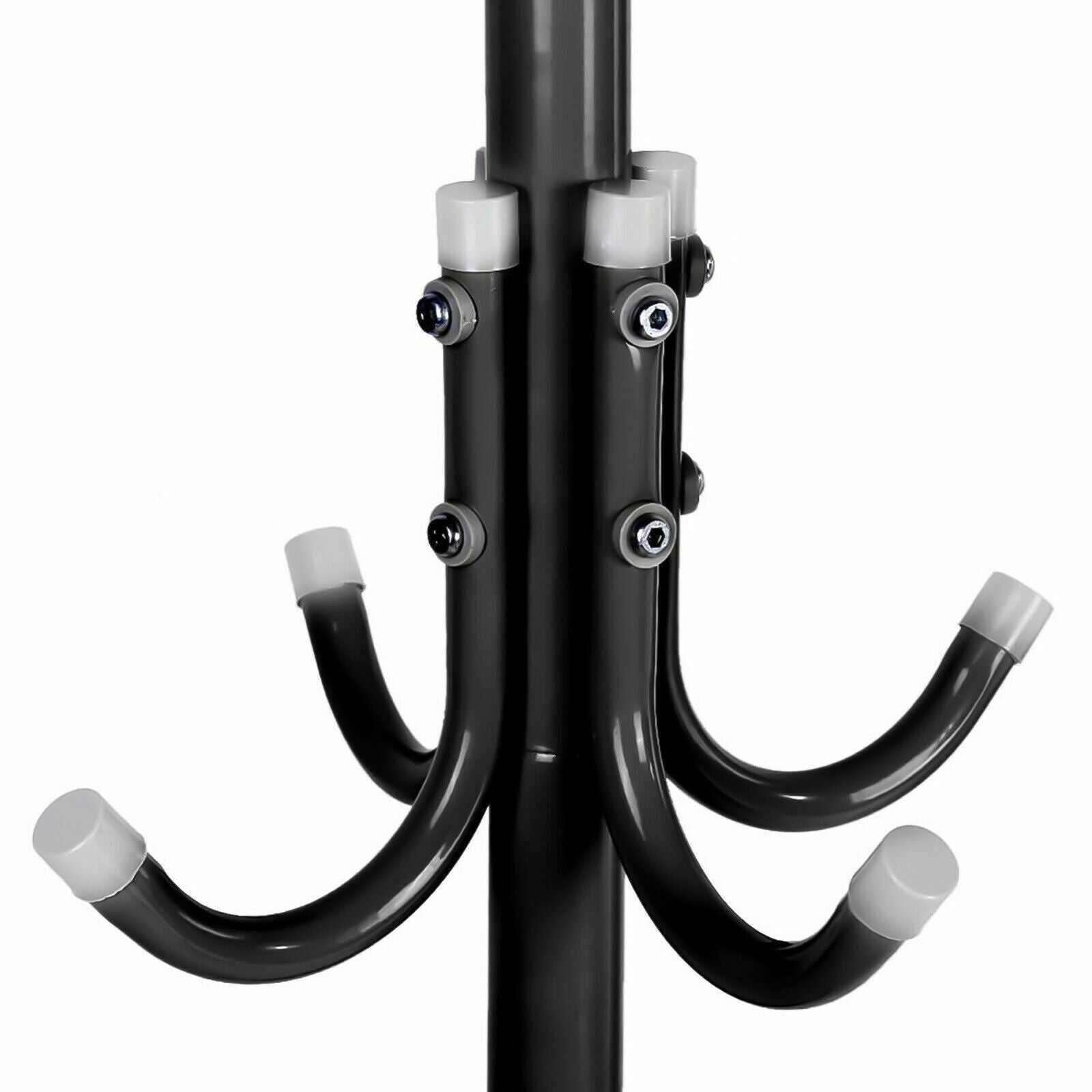 12 Hooks Metal Coat Rack Simple Freestanding Standing Hat Hanger Organizer For Home Living Room， 3 Tiers Black