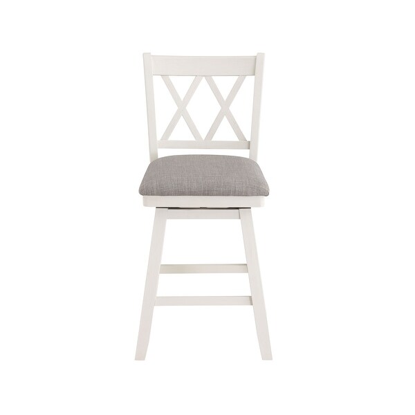 Wooden Linen Swivel Bar Counter Stool