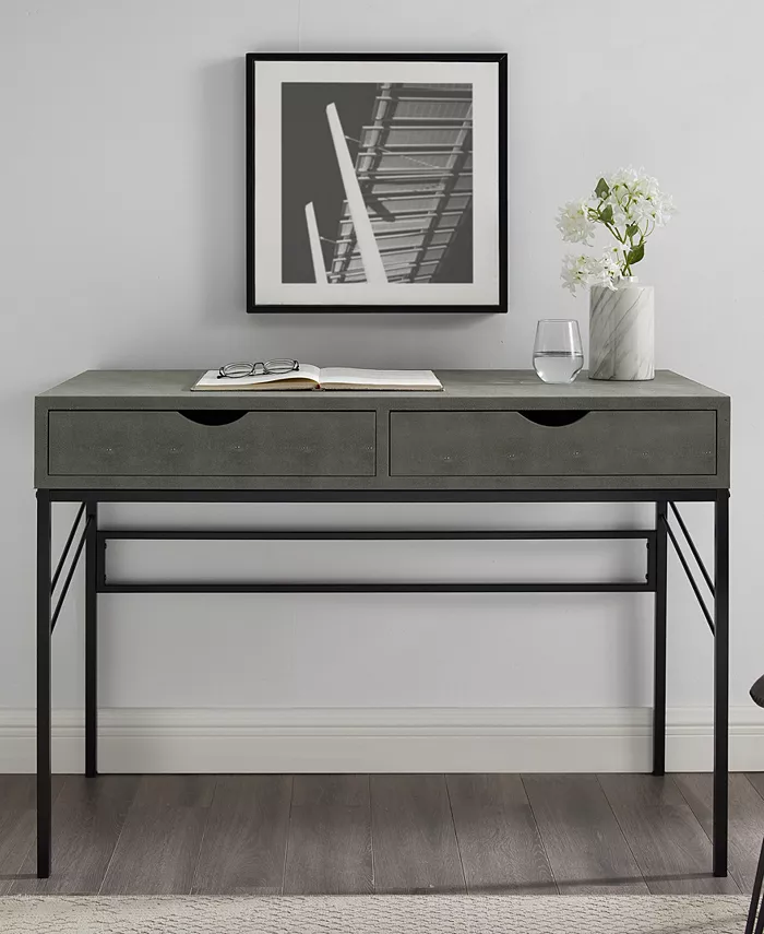 Walker Edison Faux Shagreen 2 Drawer Desk