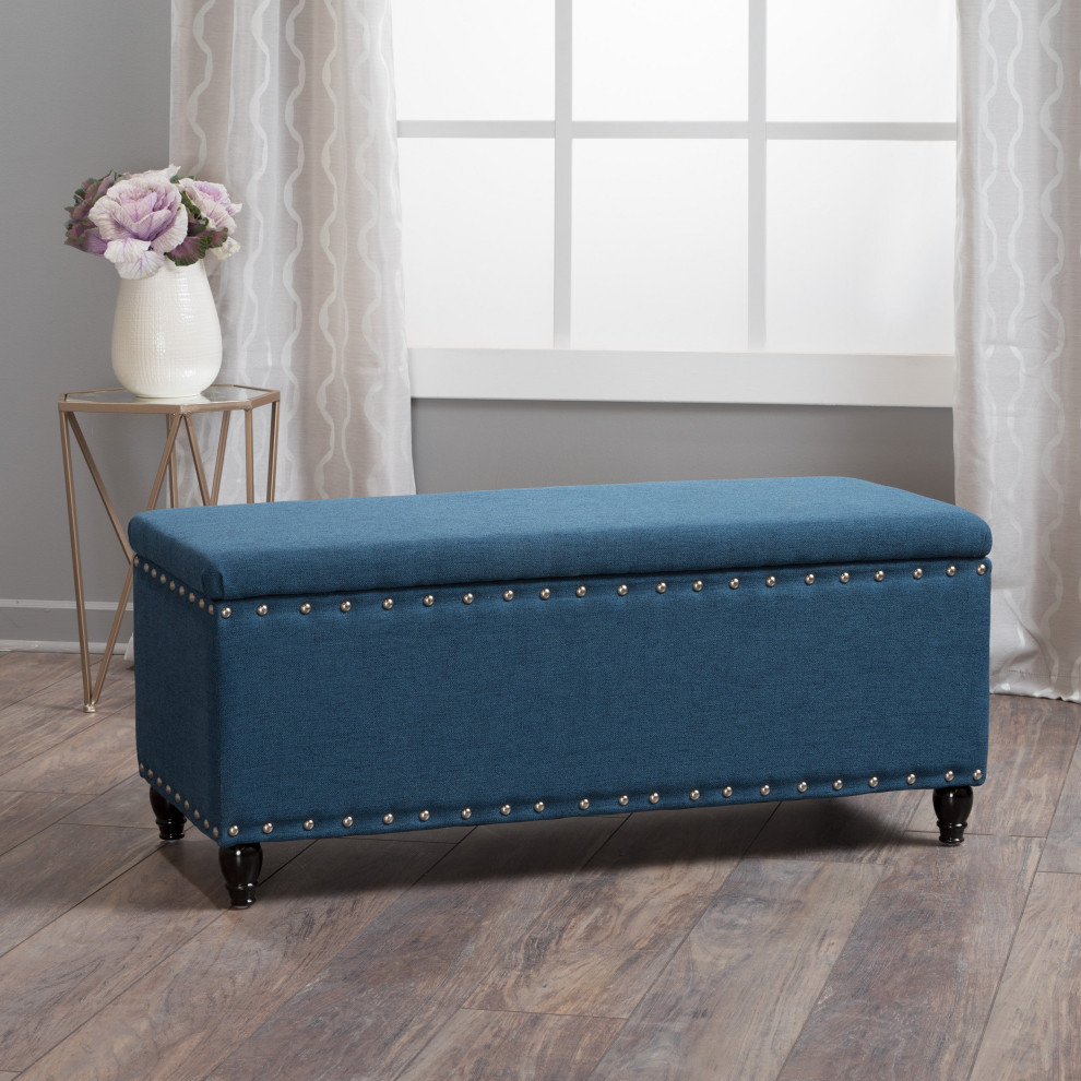 GDF Studio Evvy Fabric Storage Ottoman   Traditional   Footstools And Ottomans   by GDFStudio  Houzz