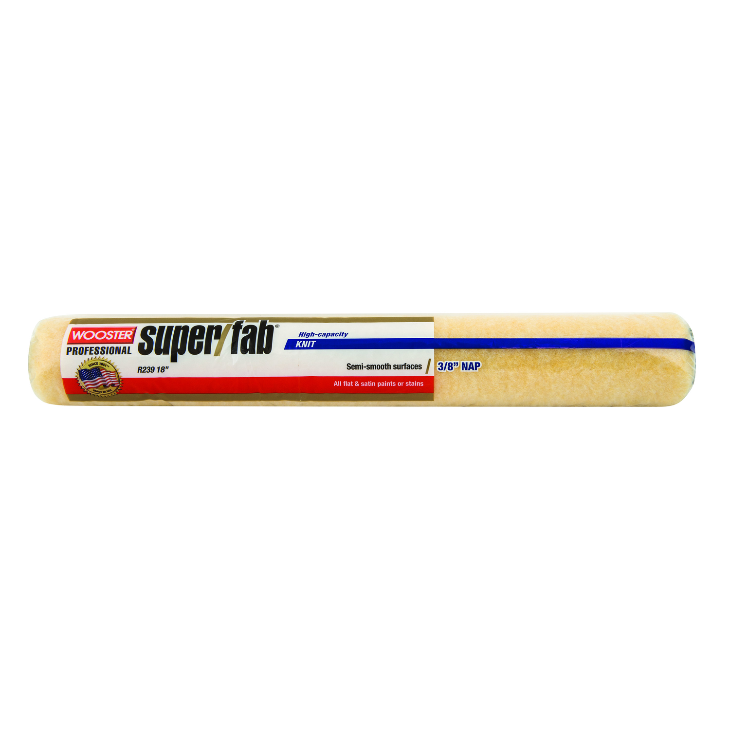 Wooster Super/Fab Fabric 18 in. W X 3/8 in. Regular Paint Roller Cover 1 pk