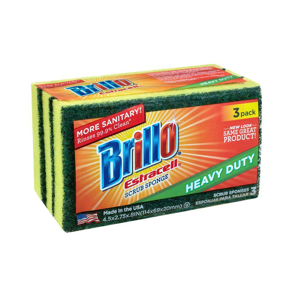 Brillo Estracell Heavy-Duty Scrub Sponge (3-Count Case of 8) 21031