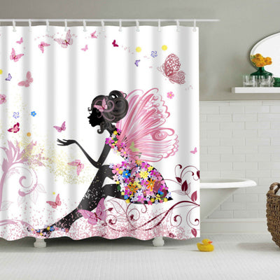 High Quality Waterproof Women Shadow Shower Curtain with Hooks Sexy Girl Portrait bathroom-1 Curtains Curtains for bathroom-1 Shower