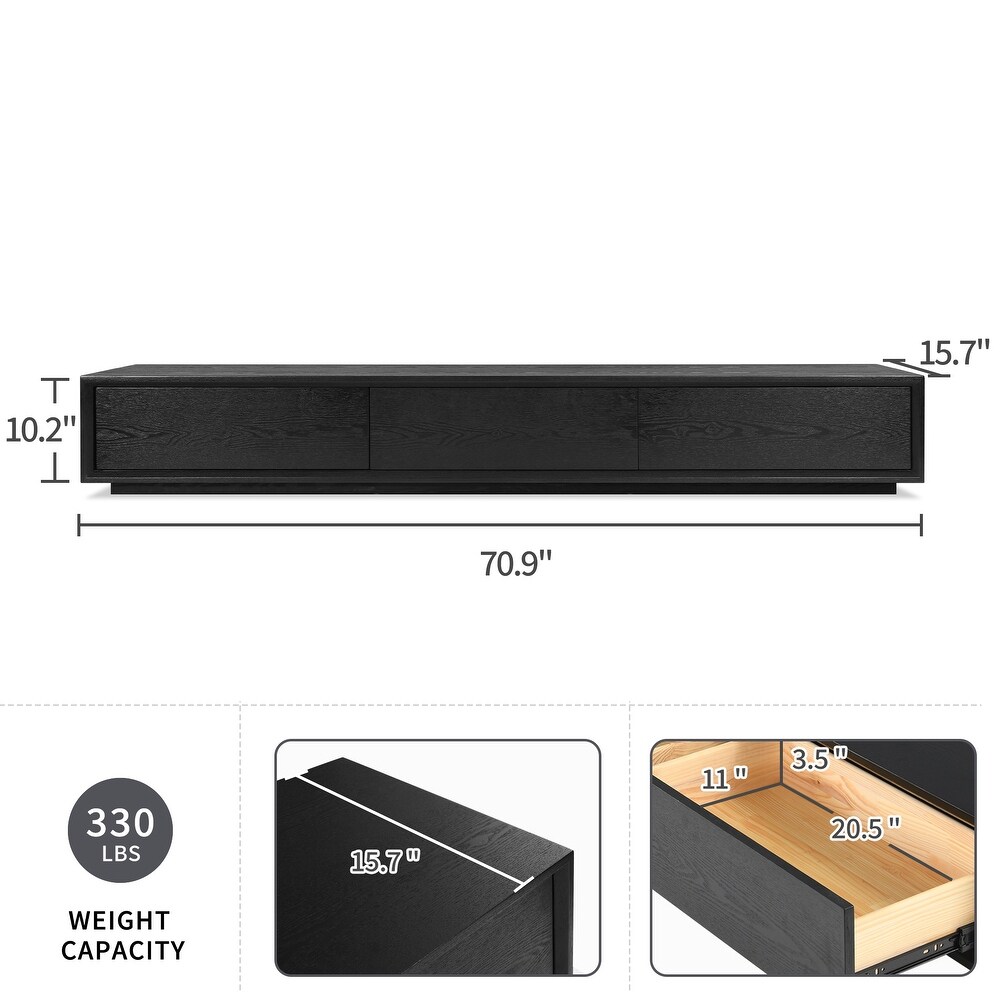 70 inch Modern Wooden TV Stand Media console with 3 Drawers