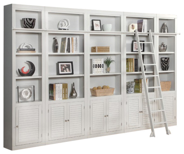 Parker House Boca 5 Piece Library and Display Wall in Cottage White   1   Contemporary   Bookcases   by Massiano  Houzz