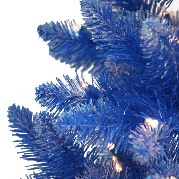 Puleo International 6.5 ft. PreLit Fashion Blue Artificial Christmas Tree