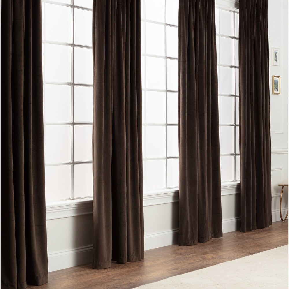 Chanasya Velvet Grommet Window Curtain Panel Pair (Set of 2)