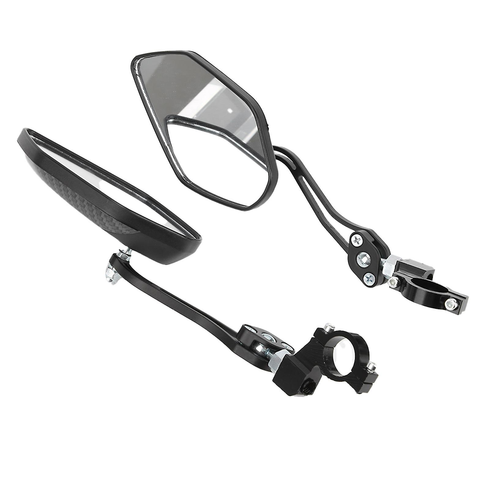 2pcs Bike Mirrors Adjustable Black Aluminum Alloy Bike Rear View Mirror For Mountain Bike Electric Bike Motorcycle