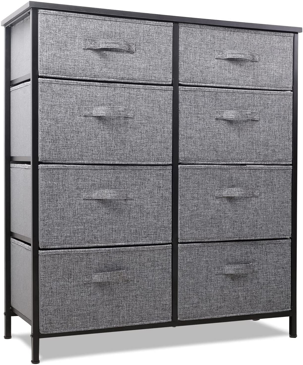 Cheflaud Large 8 Drawer Dressers for Bedroom Furniture, Living Room, Hallway, Entryway Storage Organizer Tower, Gray